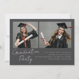 Convite Colagem de duas fotos, design moderno