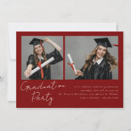 Convite Colagem de duas fotos, design moderno