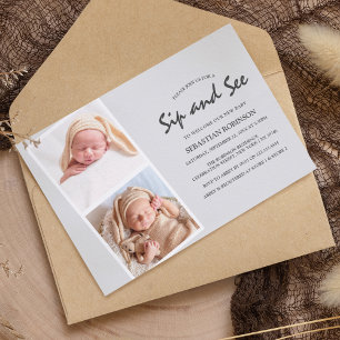 Convite Colagem de Faixa de Foto Moderna   Beba e veja   N