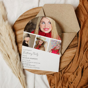 Convite Colagem de Faixa de Foto Moderna em Arco para Fest