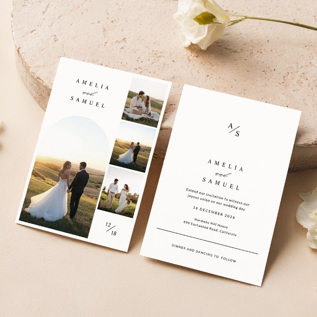 Convite Colagem de Fotografias Elegante Chic (Criador carregado)