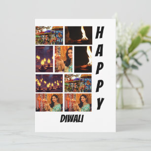 Convite Colagem de Fotografias Moderna Diwali 9 Personaliz