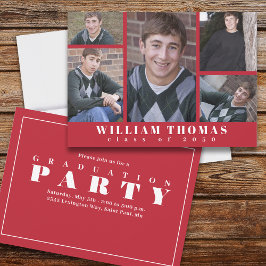 Convite Colagem de Fotografias Múltiplas do formando Verme