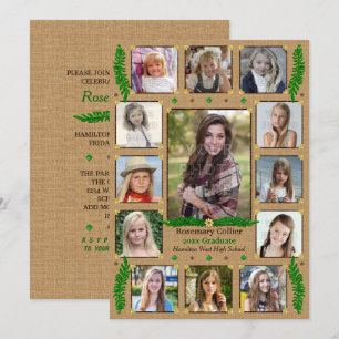 Convite Colagem de Fotografias Rústicas de Festa de forma