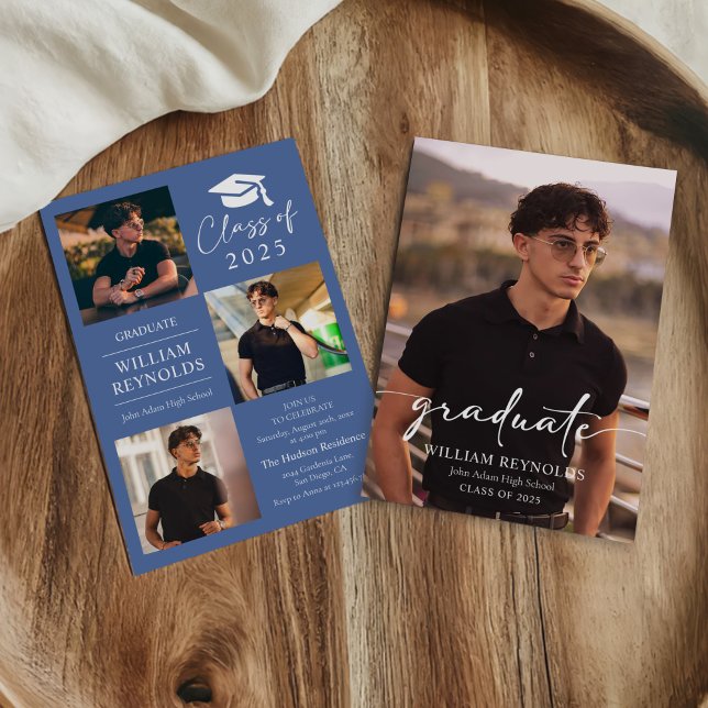 Convite Colagem de Fotos 4 de Festa de Formatura com Rótul (Criador carregado)