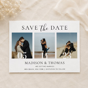 Convite Colagem de Fotos Chic Modernas para Casamento Save