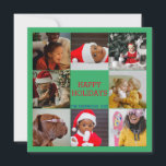 Convite Colagem de Fotos da Família Winter Christmas Vibes<br><div class="desc">Clique em "personalizar" e divirta-se a experimentar os filtros de imagem Zazzle para obter efeitos de cor completamente diferentes para que o seu seja realmente um só..! Cozy Winter Christmas Vibes Family Photo Collage Editable Photo Template com espaço para oito fotos.</div>
