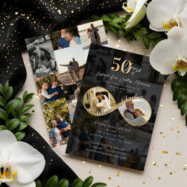 Convite Colagem de Fotos de Aniversário de 50 Anos de Amor
