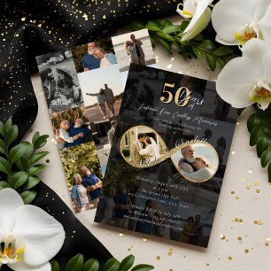 Convite Colagem de Fotos de Aniversário de 50 Anos de Amor