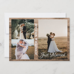 Convite Colagem de Fotos de Casamento Recém-Casados Anúnci