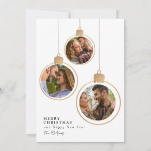 Convite Colagem de Fotos de Família no Natal Minimalista D