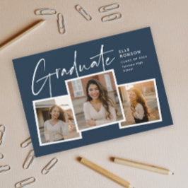 Convite Colagem de Fotos de Graduação com Letra Moderna Fo