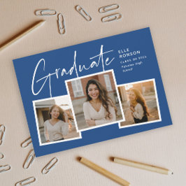 Convite Colagem de Fotos de Graduação com Letra Moderna Fo