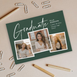 Convite Colagem de Fotos de Graduação com Letra Moderna Fo