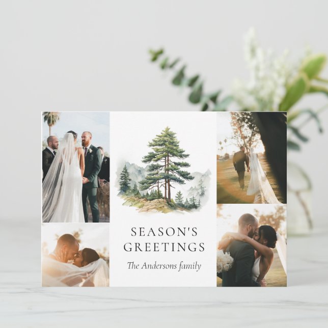 Convite Colagem de Fotos de Natal do Inglês do Esplendor (Em pé/Frente)