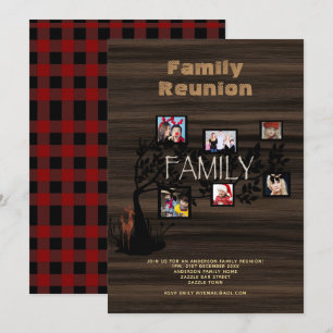 Convite Colagem de Fotos de REUNIÃO da Árvore Genealógica 