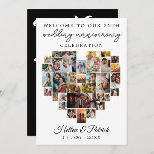 Convite Colagem de Fotos do Coração do Aniversário de Casa