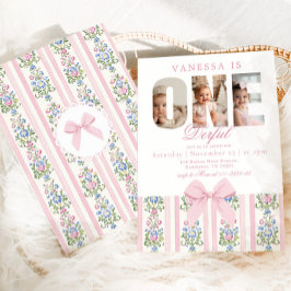 Convite Colagem de Fotos do primeiro aniversario Love Shac