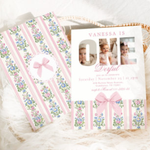 Convite Colagem de Fotos do primeiro aniversario Love Shac