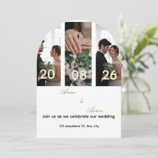 Convite Colagem de Fotos Editável Save The Date Casamento
