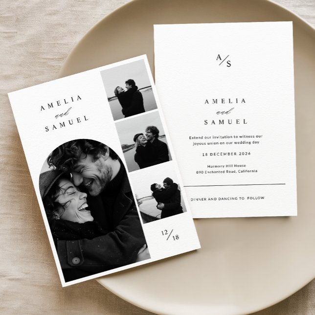 Convite Colagem de Fotos Elegante Contemporânea (Criador carregado)