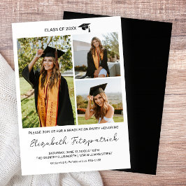 Convite Colagem de Fotos em Preto e Branco para Formatura
