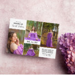 Convite Colagem de Fotos Mínima Moderna Doce Dezesseis<br><div class="desc">Moderno e minimalista Sweet 16 convite com uma colagem fotográfica de quatro fotos da bonito aniversariante. Adicione o texto do convite 16 Doce a um design de tipografia simples e limpo,  espaçado entre as fotos dos Doce 16 anos.</div>