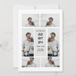 Convite Colagem de fotos moderna e elegante cinza para avi