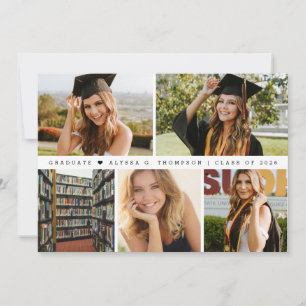Convite Colagem de Fotos Moderna para Formatura da Turma d