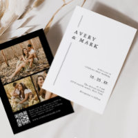 Colagem de Fotos Moderna Preta e Branca Casamento