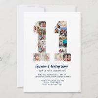 Colagem de Fotos Personalizada do Número 11 de Ani