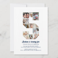 Colagem de Fotos Personalizada do Número 5 de Aniv