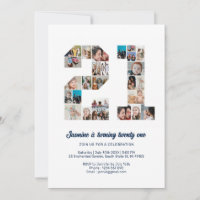 Colagem de Fotos Personalizada do Número do aniver