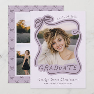 Convite Colagem de Fotos Roxo Caprichoso de Graduação