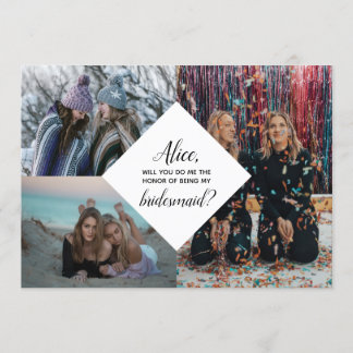 Convite Colagem de Letras de Foto de Bridesmaid Moderna