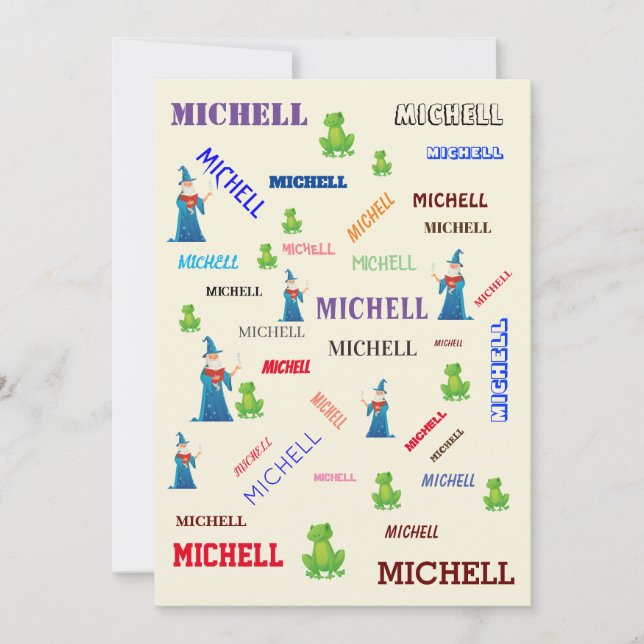 Convite Colagem de Nome da Nuvem de Palavras de Leitura de (Frente)