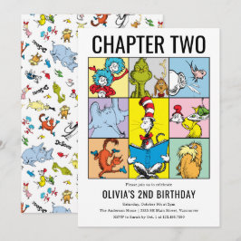 Convite Colagem de Personagens de Aniversário do Capítulo