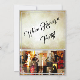 Convite Colagem de retrato de senhora elegante de John Sin