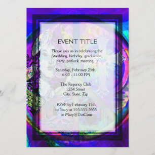 Convite Colagem de Símbolos de Paz de Groovy