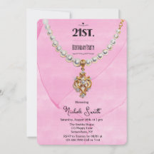 Colar de Pérola Rosa Aniversário de 21 Anos