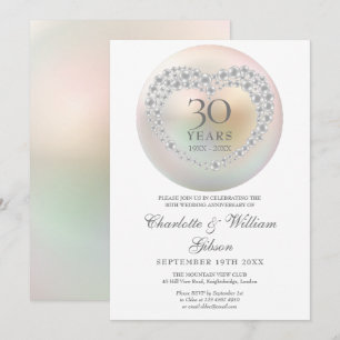 Convite Colar Pérola Chic 30º Aniversário de Casamento