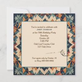 Convite Colcha de retalhos caleidoscópio fora de moda