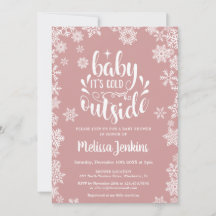 Cold Outside Girl Winter Baby Shower All In One
