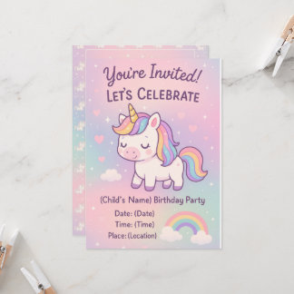 Convite Coleção de Aniversário Kawaii