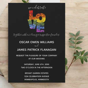 Convite Coleção de Casamento de Mesmo Sexo LOVE Flores Éba
