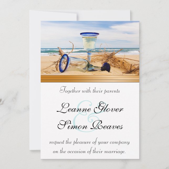Convite Coleção de Casamento de Praia (Frente)