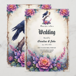 Convite Coleção de Casamento Enchanted Raven Wedding