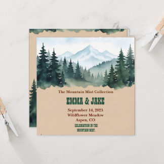 Convite Coleção de Casamento Floresta de Pinheiros Rustic