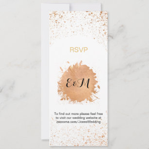 Convite Coleção de Casamento Spray de Cobre RSVP