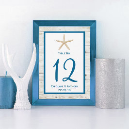 Convite Coleção de Casamento Starfish Whitewashed Wood Bea